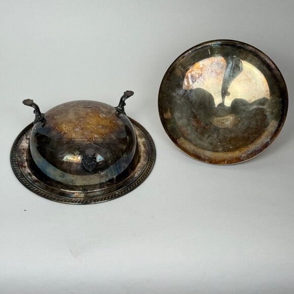 Vintage FB Rogers Silver Co1883 Footed Round Serving Dish with Lid - Picture 5 of 6